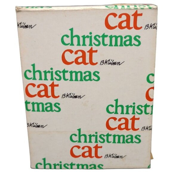 Vtg Christmas Cat Ornament Ceramic Black White Red Boots Top Hat Holiday Kliban - Picture 8 of 16